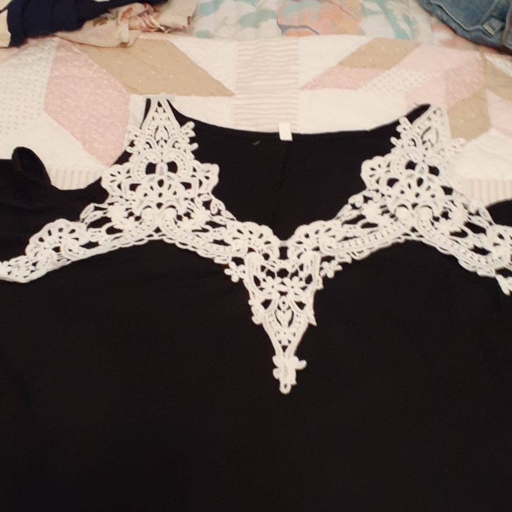 3 Peekaboo lace detailed shirts $15 for all